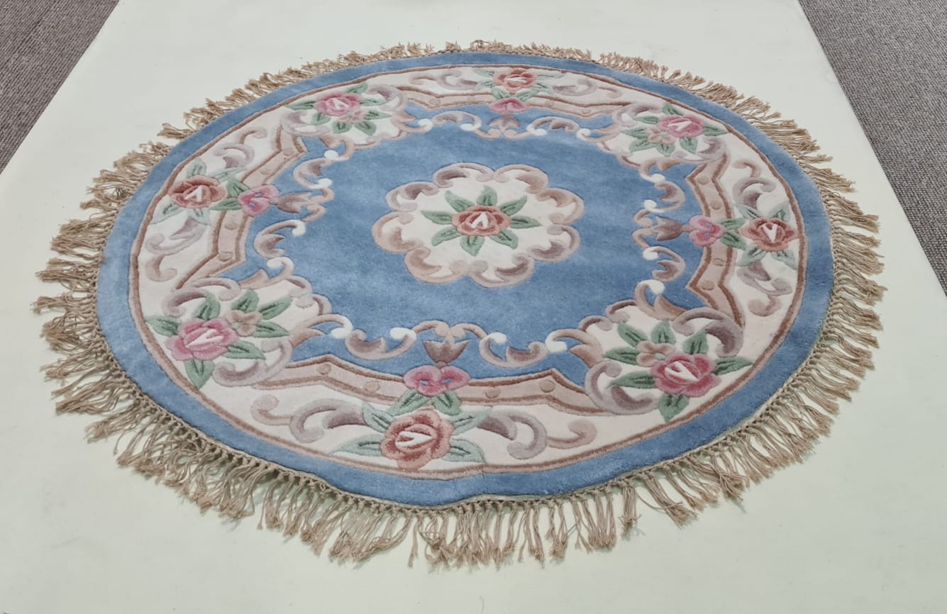 Psychological curl temperament שטיח סיני עגול תכלת | שטיחים | שטיחי ירושלים בראשון לציון
